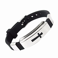 Bracelets with a cross on a silicone buckle