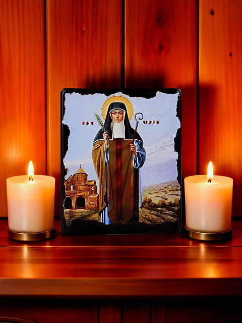 Icon "Saint Gayane" on a wooden base