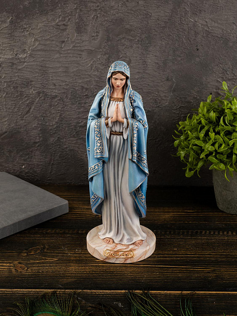 Statuette of the Holy Virgin Mary in blue (hand-painted)