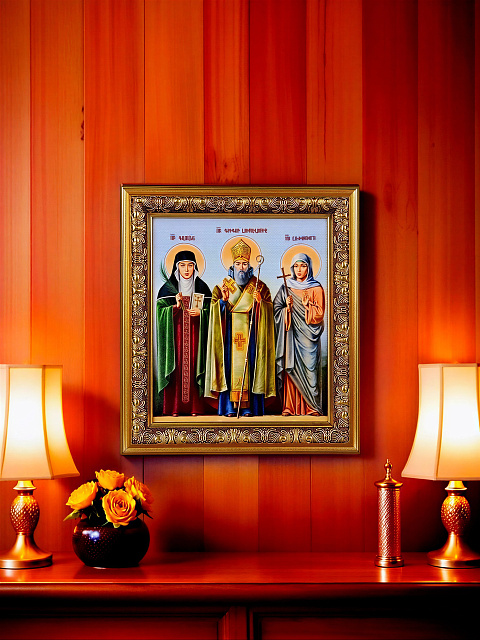Icon "Saints Gayane, Gregory the Illuminator, Ripsime" 22х18
