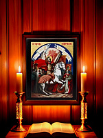 Icon "Saint Vardan Mamigonian" on a wooden base