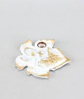 Candlestick "Leaf" white patina