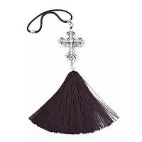 Car pendant blooming cross with fringe