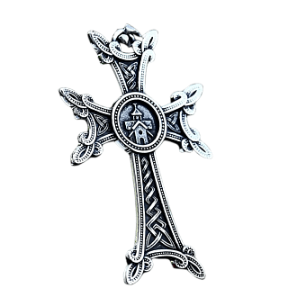 Armenian cross pendant, metallic