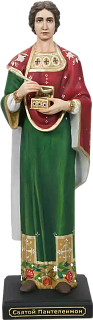 Figurine of Saint Panteleimon, Color, Hand-painted